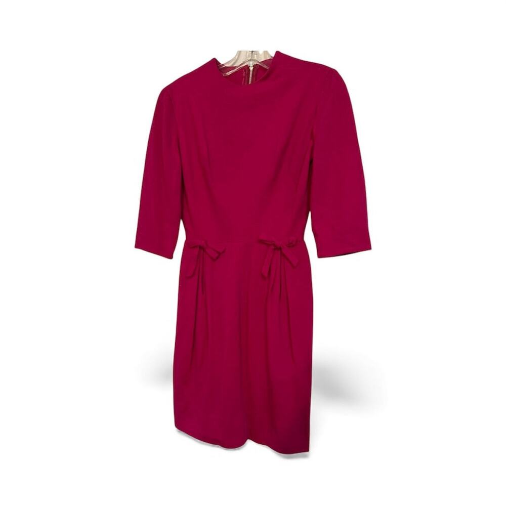 Vintage 1950s Pixie of California WOOL PINK SECRETARY DRESS SZ XS/S
